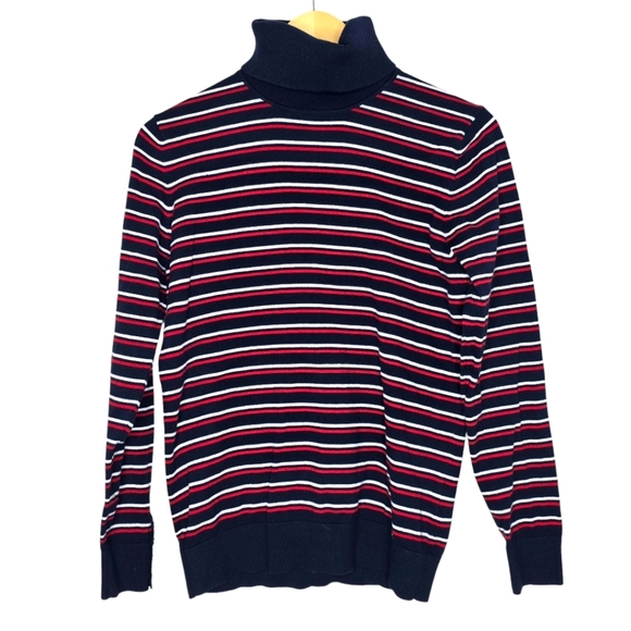 Tommy Hilfiger Striped Turtleneck Sweater - Size Medium - Picture 1 of 10